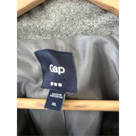 Gap Trench Coat Recycled Wool Blend Shawl Collar Gray Women’s Size XL - Picture 4 of 6